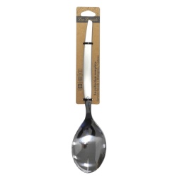Lingură mare de servire din inox 18/0, lungime 25.5 cm, grosime 2.5 mm, tacâm profesional pentru garnituri, orez și salată, Argintiu