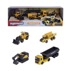 MAJORETTE SET 4 UTILAJE METALICE VOLVO CONSTRUCTION 7.5CM