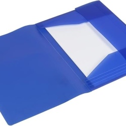 Mapa din polipropilena cu elastic Idena, format A4, cu 3 clapete, plastic semitransparent, Albastru translucid - Img 3