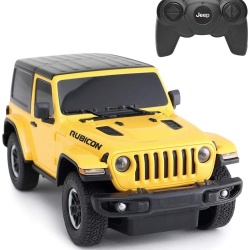 MASINA CU TELECOMANDA JEEP WRANGLER RUBICON GALBEN CU SCARA 1 LA 24