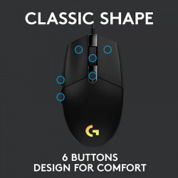 Mouse gaming Logitech G203, iluminare RGB LightSync, Negru - Img 3