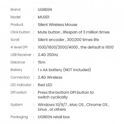 Mouse USB fara fir Ugreen green (MU001) - Img 2