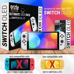 Pachet de accesorii Orzly compatibil cu consola OLED Nintendo Switch (NU este compatibil cu editia 2017) Pachet Ultimate Geek cu carcasa si protector de ecran si multe altele - Img 5