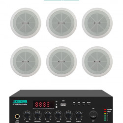 Pachet Sonorizare 60W cu amplificator 60W DSPPA MP60UB si boxe 6x DSPPA DSP802, USB, Radio FM, Bluetooth