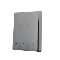 Panoul frontal al comutatorului de perete SmartWise, gri deschis, cu 3 butoane