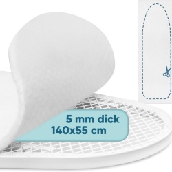 Pâslă Căptușeală Universală pentru Masa de Călcat Typec, Grosime 5 mm, Decupabilă la Dimensiune, Material Molton Termorezistent, 140 x 55 cm, Alb