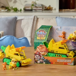 PATRULA CATELUSILOR FILMUL CU DINOZAURI SET DINO VEHICUL BULDOZER CU FIGURINA RUBBLE SI ACCESORII 15CM - Img 2