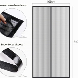 Plasă Anti-Insecte Magnetică pentru Ușă MYCARBON 100 x 210 cm, Închidere Automată cu Magneți, Montare cu Bandă Adezivă Fără Găurire, Negru - Img 5