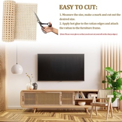Plasă Ratan Sintetic Împletitură Vieneză (Rattan Webbing) 40 x 100 cm, Rezistentă la Apă din Polietilenă (PE), Model Fagure pentru Recondiționare Scaune, Mobilier și Proiecte DIY - Img 2