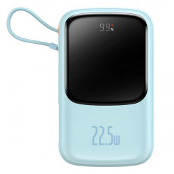 Power bank Baseus Qpow 10000mAh cablu USB tip C incorporat 22,5W incarcare rapida SCP AFC FCP albastru (PPQD020101)