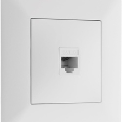 Priză de Rețea Internet CAT6 RJ45 , Montaj Îngropat / Doză, Design Modern cu Mască Ajustabilă, Culoare Albă, 86x86 mm - Img 6