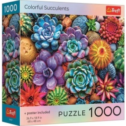 PUZZLE TREFL 1000 SUCULENTE COLORATE CU POSTER INCLUS