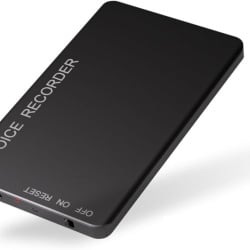 Reportofon digital Vivanir de 128 GB, timp de înregistrare lungă de 350 de ore (baterie masivă de 2500 mAh), reportofon activat vocal USB-C cu redare si reducere a zgomotului, ideal pentru conferinte interviu