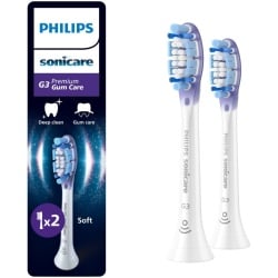 Rezerve Philips Sonicare Gum Care HX9052/87, pachet de 2 capete de periere, Standard, click-on, sincronizarea modurilor BrushSync, Alb - Img 1