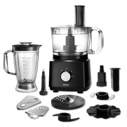 Robot de bucatarie Heinner HFP-750BK, 750 W, Bol 1.2 l, Blender 1.8 L, Disc feliere, Maruntire, Negru