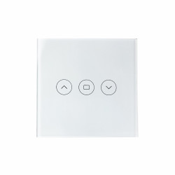 Ruloul SmartWise / umbritor / comutator inteligent pentru perdea, compatibil eWeLink, cu panou frontal din sticla tactila alba