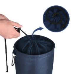 Sacosa pentru carlige de rufe Typec, cu snur de strangere si carabiniera de agatare, sac depozitare impermeabil pentru interior si exterior, Albastru - Img 3