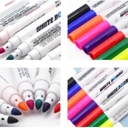 Set 12 Markere pentru Tablă Albă și Desene Plutitoare în Apă, Carioci Lavabile cu Cerneală Pe Bază de Apă, Multicolore - Img 3
