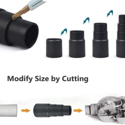 Set 2 Adaptoare Universale pentru Furtun Aspirator și Scule Electrice, Reductor Conectare Praf pentru Șlefuitor, Ferăstrău, Diametre 25mm - 42mm, PVC Flexibil - Img 4