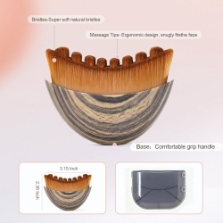 Set 2 Pensule Typec Home pentru Masaj Facial și Drenaj Limfatic, Perie Manuală pentru Conturare, Peri Moi Hipoalergenici, Design Ergonomic - Img 6