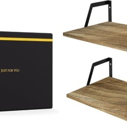Set 2 Rafturi de Perete Extra Adânci (42 x 30 cm) Typec Home din Lemn și Oțel, Stil Vintage Carbonizat, Capacitate de Încărcare 18 kg, Etajere Suspendate pentru Organizare și Decor - Img 2