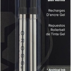 Set 2 Rezerve Originale pentru Pix Cross, Vârf Mediu (Medium Point), Cerneală Neagră
