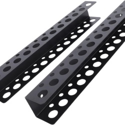 Set 2 Suporturi Metalice de Perete pentru Scule și Unelte Klanata, 23 Orificii de Organizare, Construcție din Oțel Rezistent, Accesorii de Montaj Incluse, 33 x 6 x 5 cm - Img 2