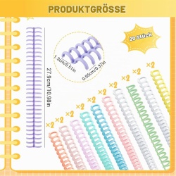 Set 20 Inele de Îndosariat din Plastic, 30 Inele (Format A4), Diametru Interior 12 mm, Pas Inele 10 mm, Spire pentru Îndosariere Documente, Caiete, Prezentări și Proiecte Școlare - Img 9