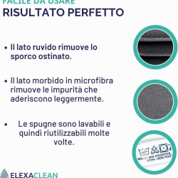 Set 3 Bureți de Vase cu Față Dublă ELEXACLEAN, 10 x 8 cm, Microfibră și Suprafață Abrazivă Anti-Zgârieturi, Lavabili la Mașină, Reutilizabili, Antracit - Img 6