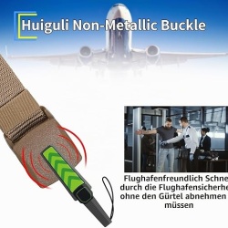 Set 3 Curele Bărbați din Nailon cu Cataramă Plastic, Ajustabile, Fără Metal, Ideale pentru Securitate Aeroport și Activități Outdoor - Img 4