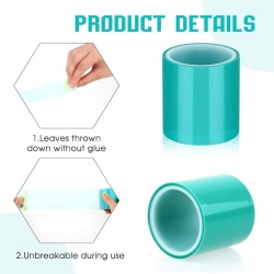Set 3 Role Bandă Adezivă Termorezistentă pentru Rășină Epoxidică și UV, Lățime 5 cm (2 Inch) x 5 m, Bandă PET Fără Reziduuri pentru Turnare Pandantive, Bijuterii Handmade și Rame Metalice Deschise - Img 6