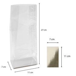 Set 30 Pungi Transparente cu Bază Dreptunghiulară, pentru Cadouri, Biscuiți și Dulciuri, Polipropilenă OPP - Img 2