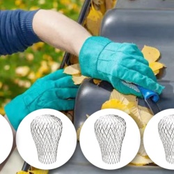 Set 4 bucati, grilaje pentru jgheab, protectii pentru jgheaburi din aluminiu, anti-frunze, metalice extensibile, argintiu - Img 7