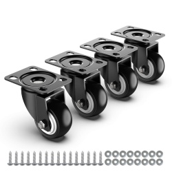 Set 4 Roți pentru Mobilier Cu Frână 50 mm Typec Home, Capacitate Totală 250 kg, Rulare Lină
