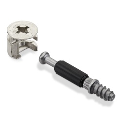 Set 50 Bucăți Conectori Mobilier Hettich: Camă Excentric Rastex 15 (Ø 15 mm) și Tijă Înfiletabilă Twister DU 232 T (6 x 11 mm)