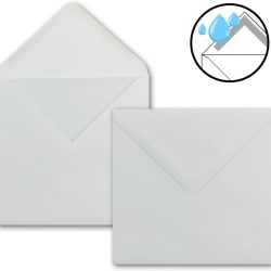 Set 50 Plicuri Pătrate Albe 15 x 15 cm, 100 g/m², Sigiliu Umed cu Clapetă Ascuțită pentru Evenimente Speciale - Img 5