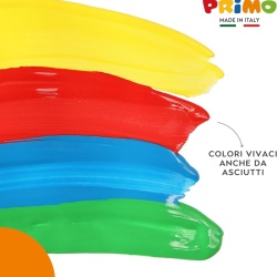 Set 6 culori tempera lavabilă pentru copii PRIMO, 1 litru cu dozator/pompă, vopsea lavabilă pentru hârtie, carton, pânză, sticlă, +3 ani - Img 6