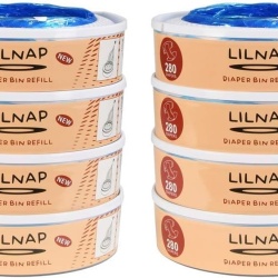 Set 8 rezerve Lilnap compatibile cu coșul pentru scutece Foppapedretti Maialino, Angelcare și Litter Locker II, folie multistrat anti-miros