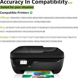 Set Cartușe de Cerneală Compatibile HP 302XL Negru și Color (Multipack), Capacitate Mare XL, Randament Până la 480 Pagini Negru și 330 Pagini Color, Cip Inteligent, pentru HP DeskJet, Envy și OfficeJet - Img 6