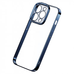 Set husa transparenta cu sclipici si sticla securizata Baseus pentru iPhone 14 Pro (albastru) - Img 3