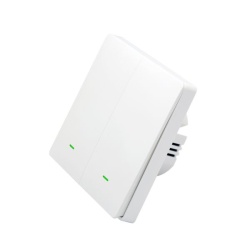 SmartWise B62 UNI Wi-Fi + eWeLink-Remote, 2-gang smart wall switch, universial wiring, physical push-button, white