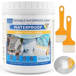 Solutie hidroizolanta lichida transparenta, 1 kg (35 oz), strat etansant invizibil pe baza de apa impotriva infiltratiilor, pentru acoperis, baie, rosturi gresie, pereti si terase, interior/exterior