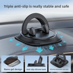 Suport Auto pentru Telefon Rotativ la 360° pe Bord, Montare cu Nano-Gel Anti-Alunecare Fără Blocarea Grilei de Ventilație, Operare cu o Singură Mână, Compatibil Universal cu Smartphone-uri 4–7 Inch, Negru (Black) - Img 8