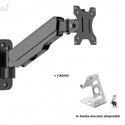 Suport monitor de perete Multibrackets MB-0013, 17"-32", max.8 kg, Negru - Img 2