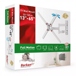 Suport TV de perete Barkan 3400W.W, reglabil, 19"-65", Alb - Img 2