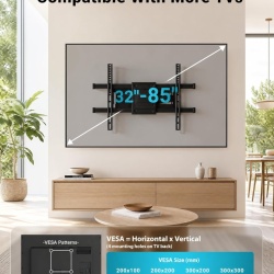 Suport TV de Perete Full Motion Typec Home pentru Televizoare de 37-85 Inch, Braț Dublu Heavy Duty, Rotire și Înclinare (Până la 60 kg / 132 lbs) - Img 9