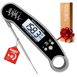 Termometru Digital Profesional pentru Carne și Alimente BESROY, Sondă Pliabilă din Inox Alimentar, Citire Rapidă 2–3s, Ecran LCD Iluminat, Carcasă Rezistentă la Apă, Gri Neutru - Img 8