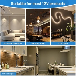 Transformator LED 36W 240V la 12V 3A Typec Home, Sursă de Alimentare AC-DC Flicker-Free, Driver Stabilizat de Tensiune Constantă pentru Benzi LED și Becuri G4, GU5.3, MR16, MR11, Format Compact - Img 4
