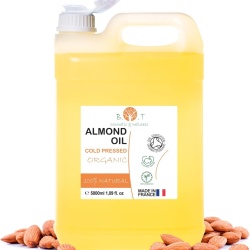 Ulei de migdale dulci organic 5L, 100% pur, presat la rece, pentru masaj profesional, îngrijire corp, ten, păr și vergeturi