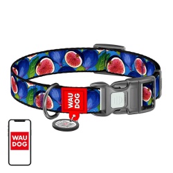 Zgarda din nailon cu cod QR pentru caine Waudog „Figa”, marimea XL